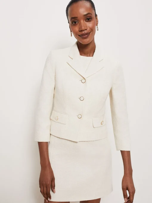 Flash Sale Hobbs Clarence Tweed Jacket Cream