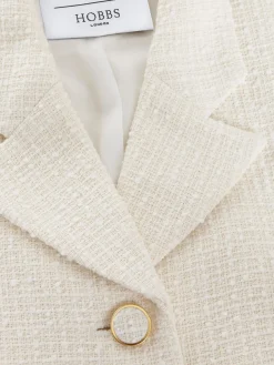Flash Sale Hobbs Clarence Tweed Jacket Cream