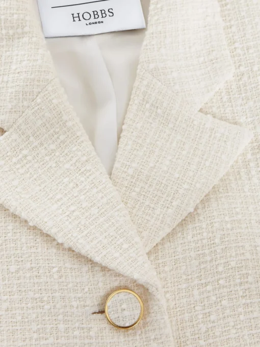 Flash Sale Hobbs Clarence Tweed Jacket Cream