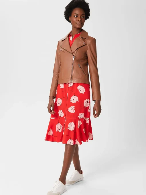 Store Hobbs Dakota Leather Jacket Tan