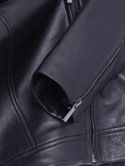 Cheap Hobbs Dakota Leather Jacket Navy