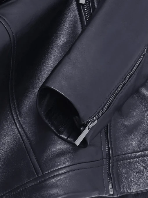 Cheap Hobbs Dakota Leather Jacket Navy