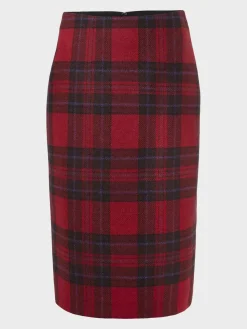 Store Hobbs Daphne Wool Skirt Red Black