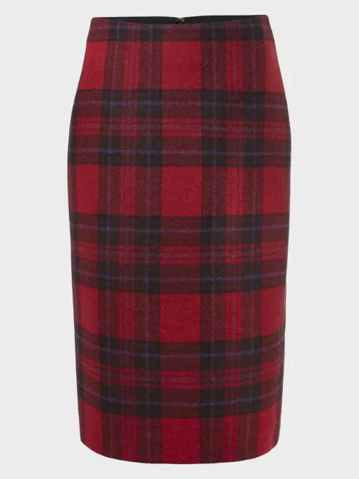 Store Hobbs Daphne Wool Skirt Red Black