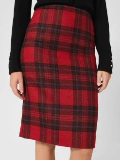 Store Hobbs Daphne Wool Skirt Red Black