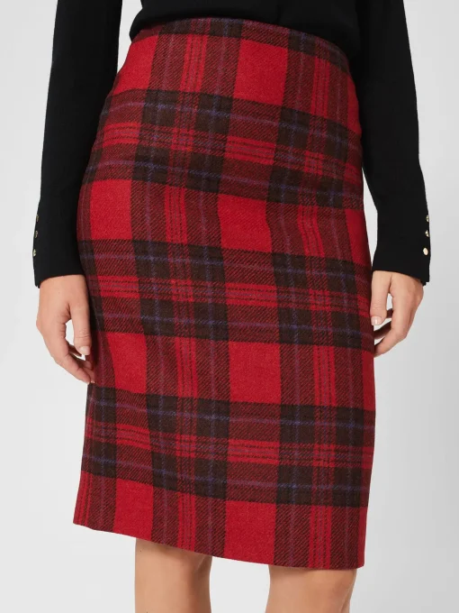 Store Hobbs Daphne Wool Skirt Red Black