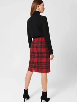 Store Hobbs Daphne Wool Skirt Red Black