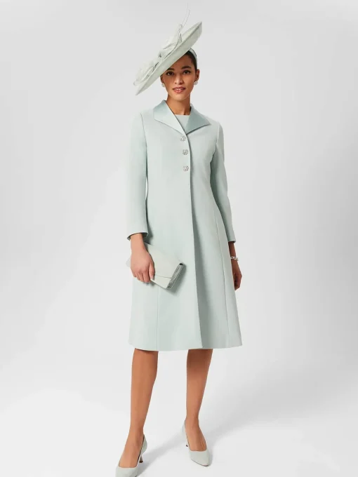 Flash Sale Hobbs Darcie Fit And Flare Coat Sage Green