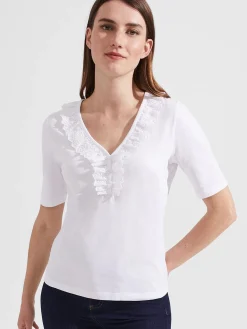 Cheap Hobbs Demi Broderie Top White