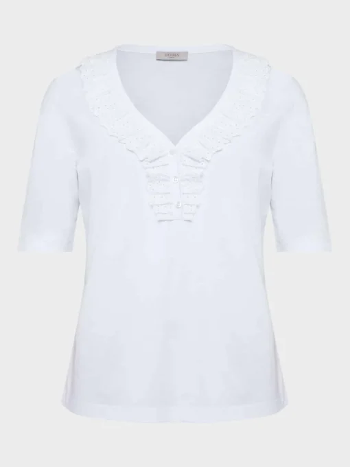 Cheap Hobbs Demi Broderie Top White