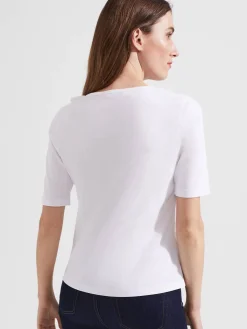 Cheap Hobbs Demi Broderie Top White