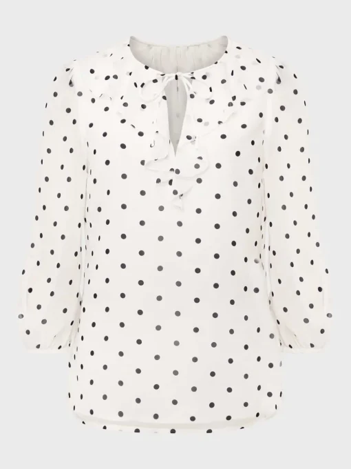 Online Hobbs Demi Spot Blouse Ivory Navy