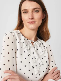 Online Hobbs Demi Spot Blouse Ivory Navy