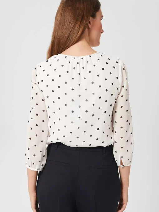 Online Hobbs Demi Spot Blouse Ivory Navy