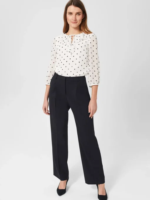 Online Hobbs Demi Spot Blouse Ivory Navy