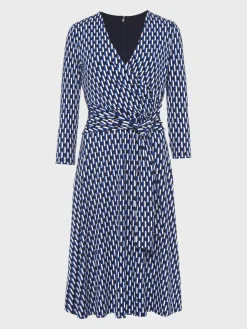 New Hobbs Dina Wrap Dress Navy Multi