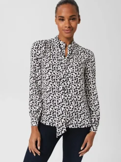 Fashion Hobbs Dolly Blouse Ivory Navy