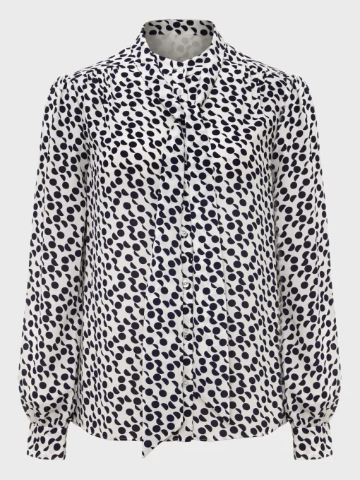 Fashion Hobbs Dolly Blouse Ivory Navy