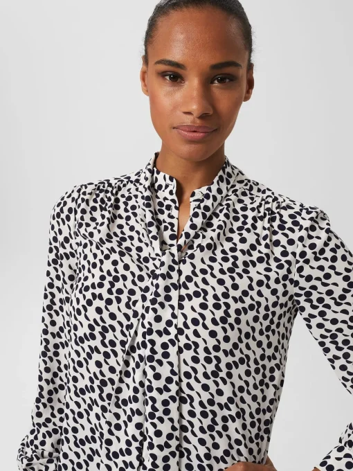 Fashion Hobbs Dolly Blouse Ivory Navy