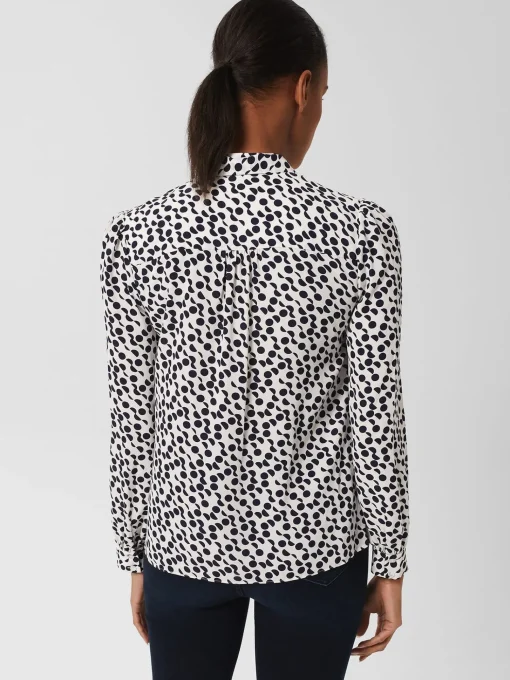 Fashion Hobbs Dolly Blouse Ivory Navy