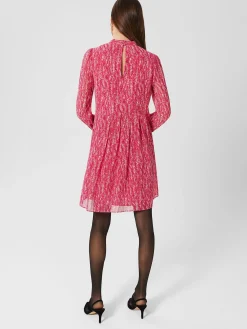 Outlet Hobbs Dominica Spot Dress Pink Multi