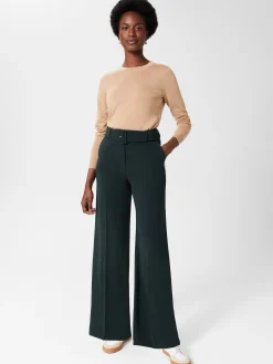 Cheap Hobbs Drew Wide Trousers Deep Pine Green