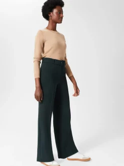 Cheap Hobbs Drew Wide Trousers Deep Pine Green