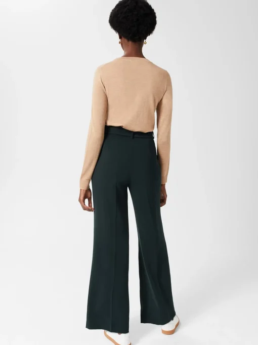 Cheap Hobbs Drew Wide Trousers Deep Pine Green