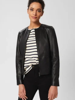 Cheap Hobbs Eden Leather Jacket Black