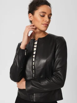 Cheap Hobbs Eden Leather Jacket Black