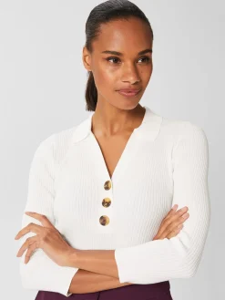 Cheap Hobbs Edie Knitted Shirt Ivory