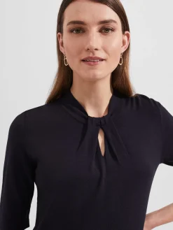 Cheap Hobbs Effie Knitted Top Navy