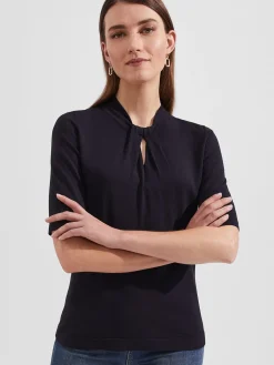 Cheap Hobbs Effie Knitted Top Navy