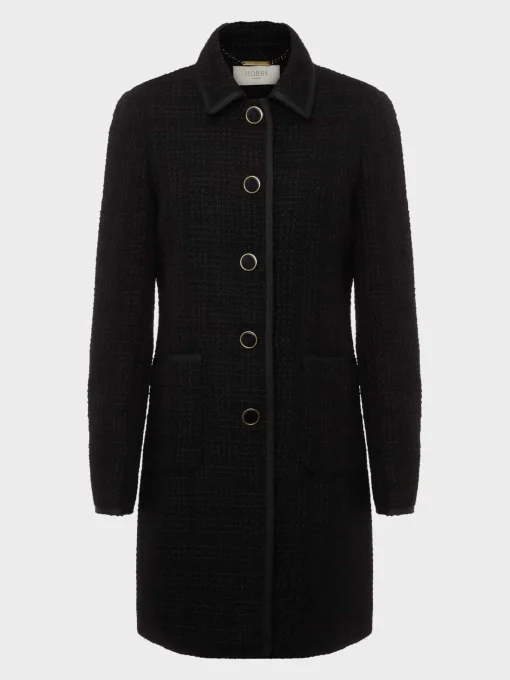 Online Hobbs Elaine Tweed Coat Black