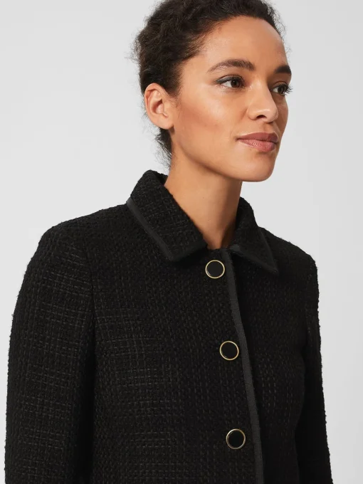 Online Hobbs Elaine Tweed Coat Black