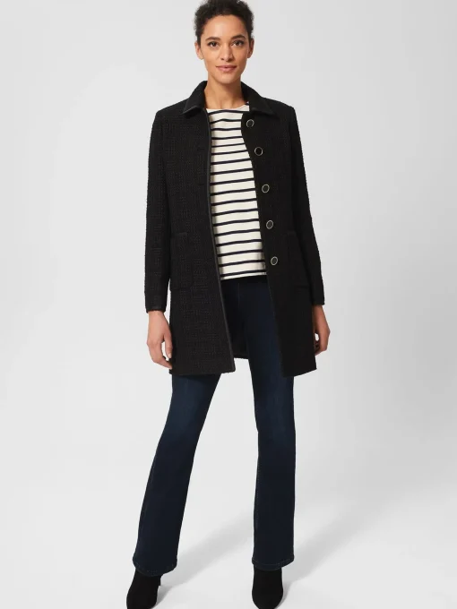 Online Hobbs Elaine Tweed Coat Black