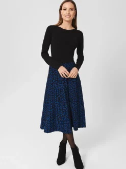 Shop Hobbs Elena Knitted Dress Black Blue