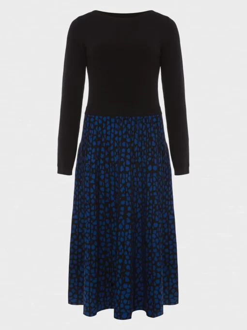 Shop Hobbs Elena Knitted Dress Black Blue
