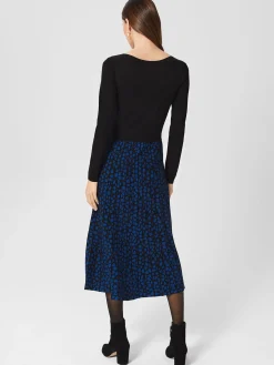 Shop Hobbs Elena Knitted Dress Black Blue