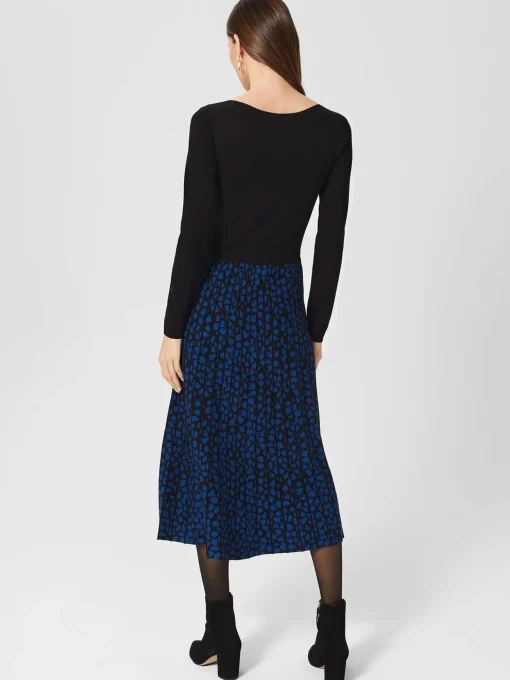 Shop Hobbs Elena Knitted Dress Black Blue