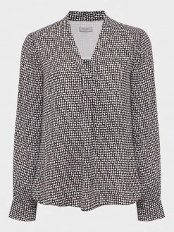 Store Hobbs Emery Blouse Navy Ivory