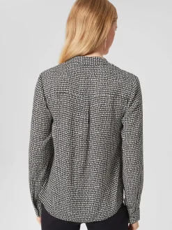 Store Hobbs Emery Blouse Navy Ivory