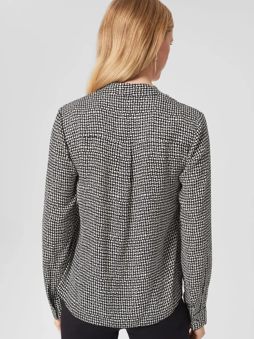 Store Hobbs Emery Blouse Navy Ivory
