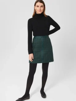 Shop Hobbs Estella Tweed Skirt Deep Pine Green