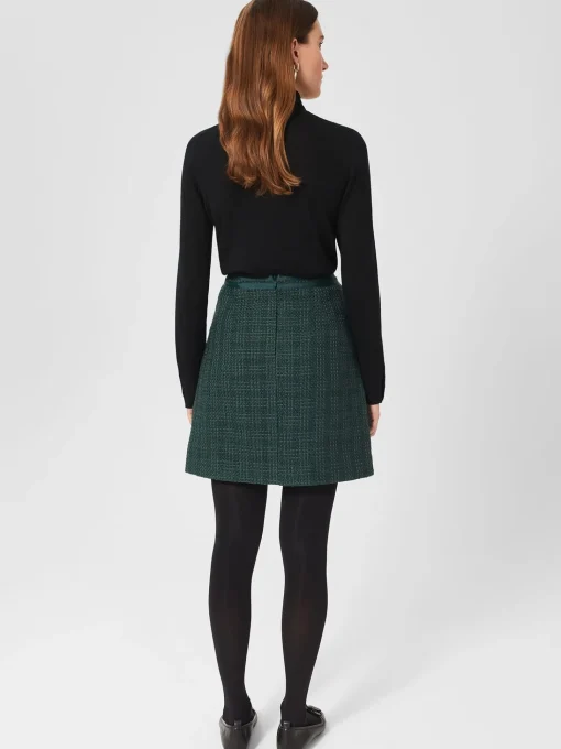 Shop Hobbs Estella Tweed Skirt Deep Pine Green