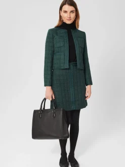 Shop Hobbs Estella Tweed Skirt Deep Pine Green