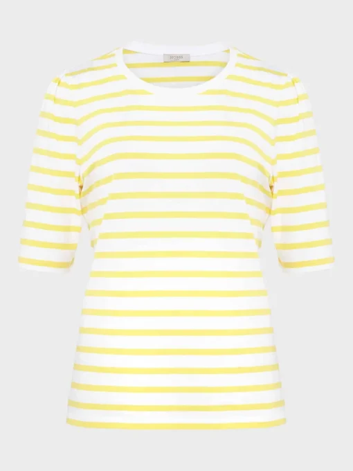 Cheap Hobbs Eva Cotton Striped T-Shirt White Yellow