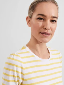 Cheap Hobbs Eva Cotton Striped T-Shirt White Yellow