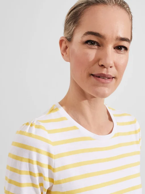 Cheap Hobbs Eva Cotton Striped T-Shirt White Yellow