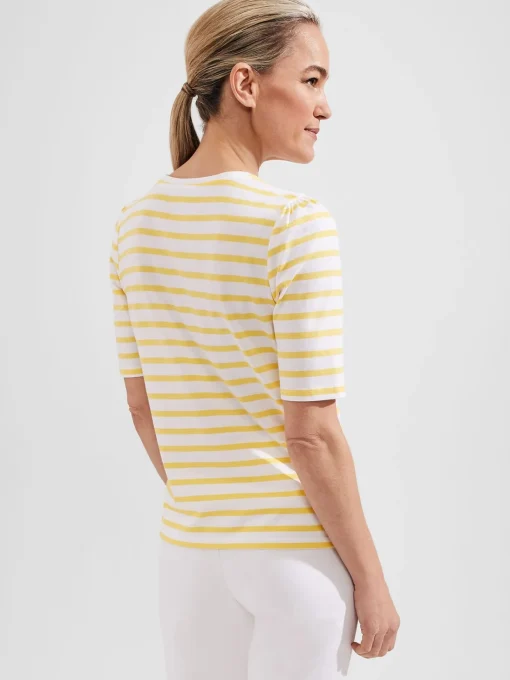 Cheap Hobbs Eva Cotton Striped T-Shirt White Yellow
